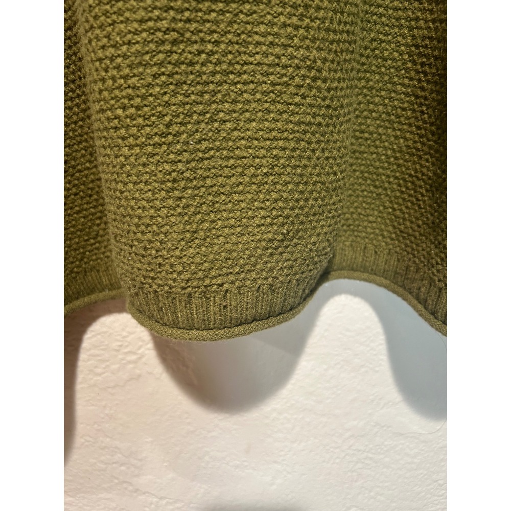 Madewell Womens 2X Olive Green Textured Waffle Knit Crewneck Sweater Pullover - Picture 6 of 6
